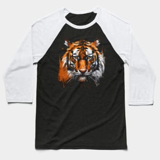 Colorful Tiger Head Baseball T-Shirt